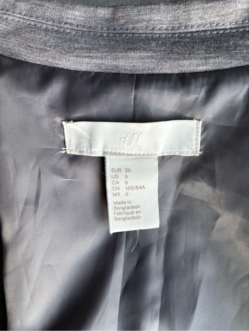 H&M Gray Mélange Tailored Blazer Jacket 6 - Picture 10 of 11